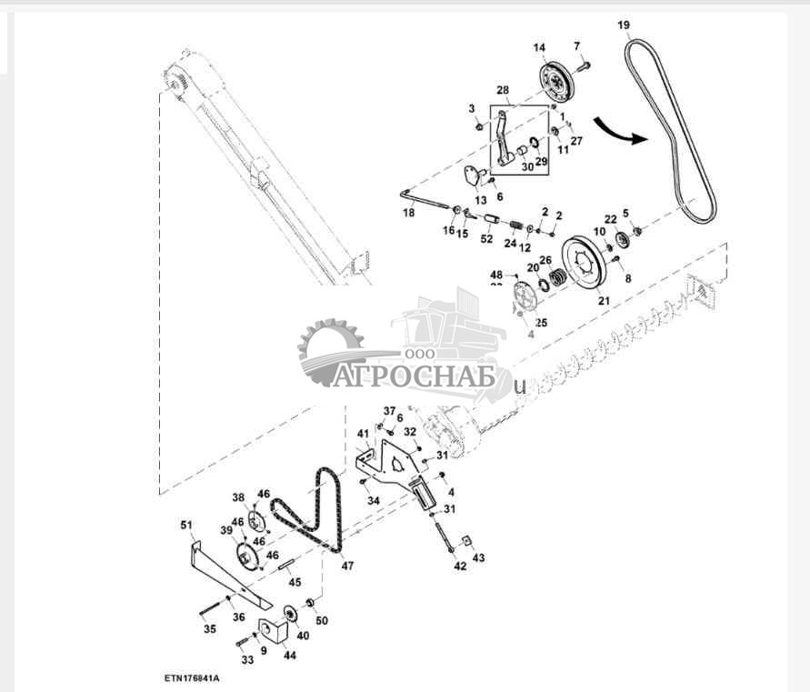 Привод элеватора отходов 